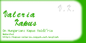 valeria kapus business card